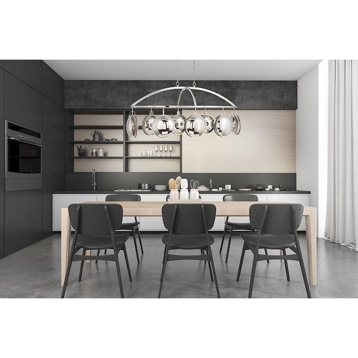 Eurofase Havendale 8-Light Oval Chandelier, Polished Nickel/Mercury