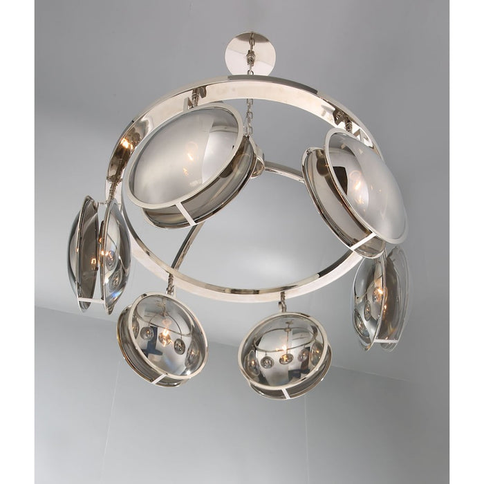 Eurofase Havendale 8-Light Oval Chandelier, Polished Nickel/Mercury