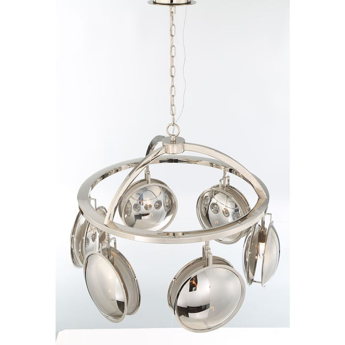 Eurofase Havendale 8-Light Oval Chandelier, Polished Nickel/Mercury
