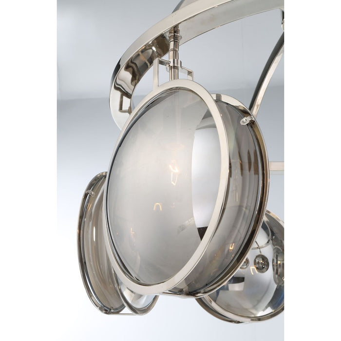 Eurofase Havendale 8-Light Oval Chandelier, Polished Nickel/Mercury