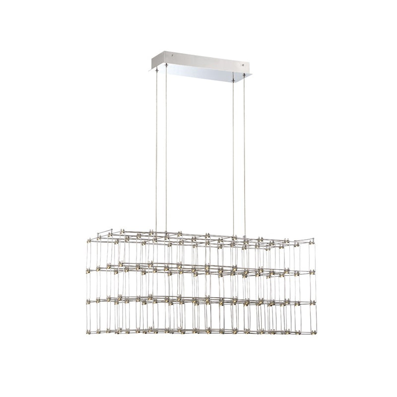 Eurofase Linwood Rectangular LED Chandelier, Chrome/Frosted