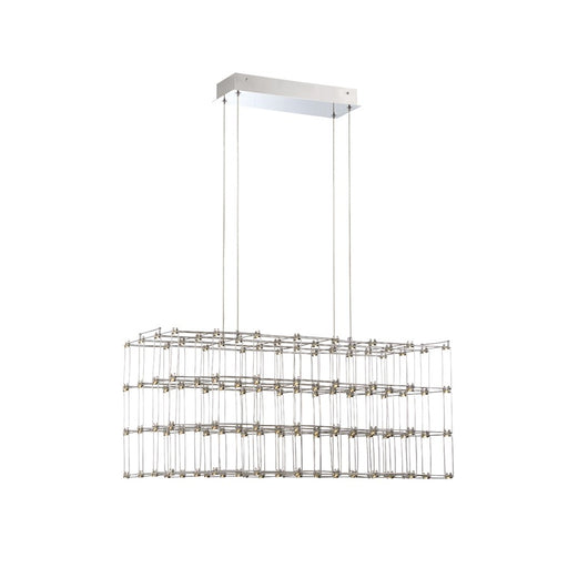 Eurofase Linwood Rectangular LED Chandelier, Chrome/Frosted