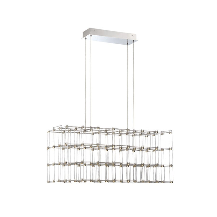 Eurofase Linwood Rectangular LED Chandelier, Chrome/Frosted