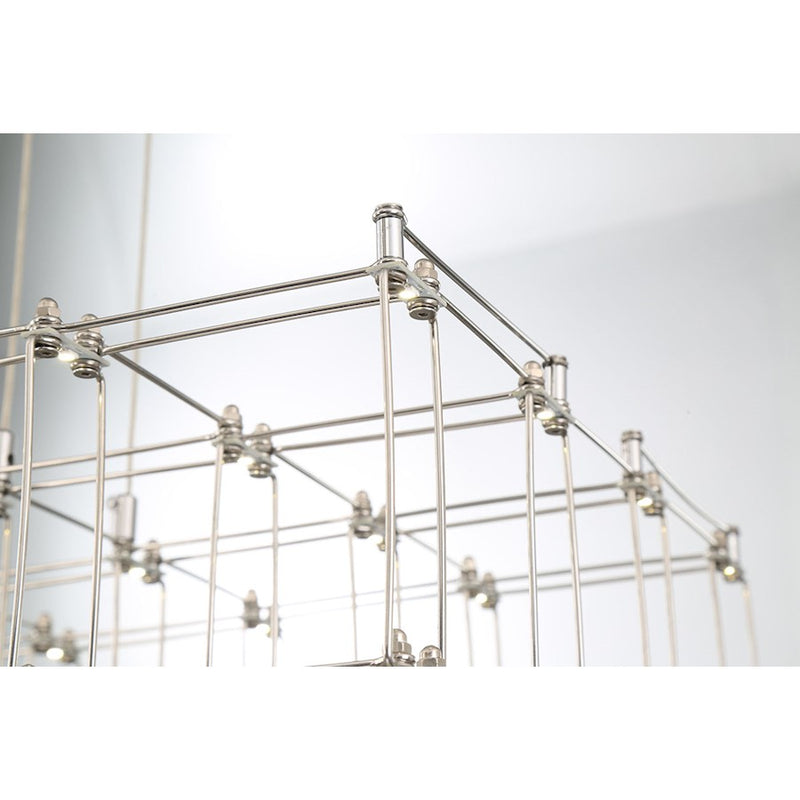 Eurofase Linwood Rectangular LED Chandelier, Chrome/Frosted