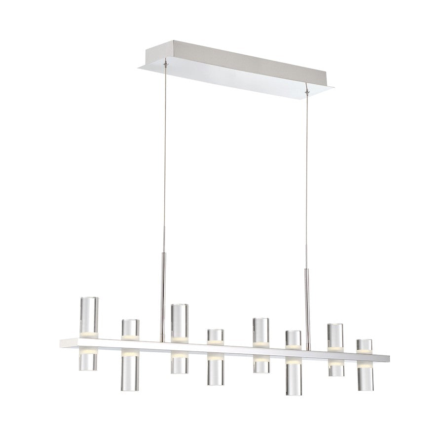 Eurofase Netto Linear LED Chandelier, Chrome/Clear