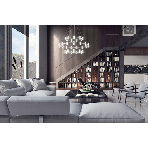 Eurofase Netto Linear LED Chandelier, Chrome/Clear