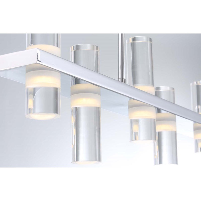 Eurofase Netto Linear LED Chandelier, Chrome/Clear