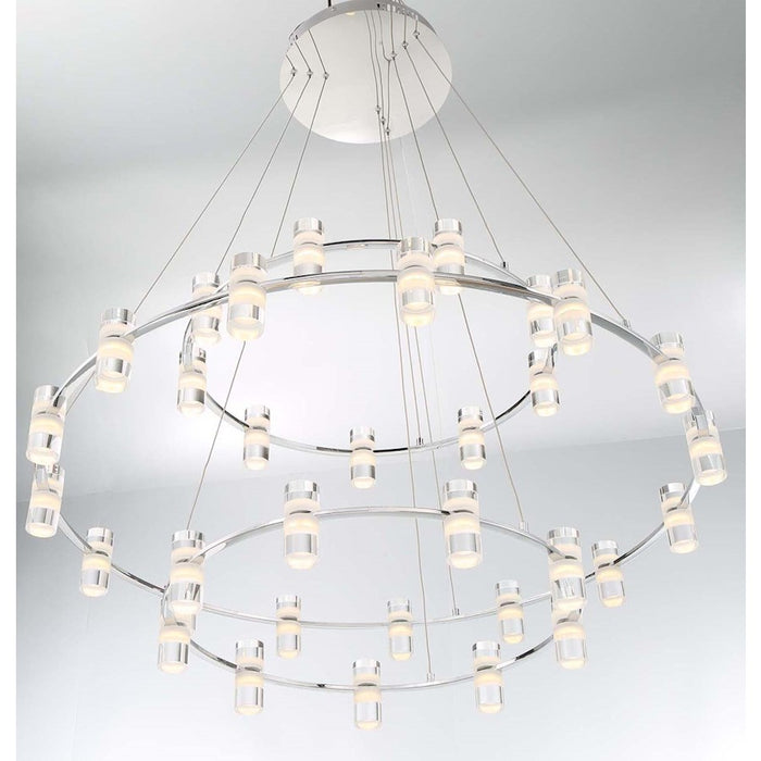 Eurofase Netto Linear LED Chandelier, Chrome/Clear