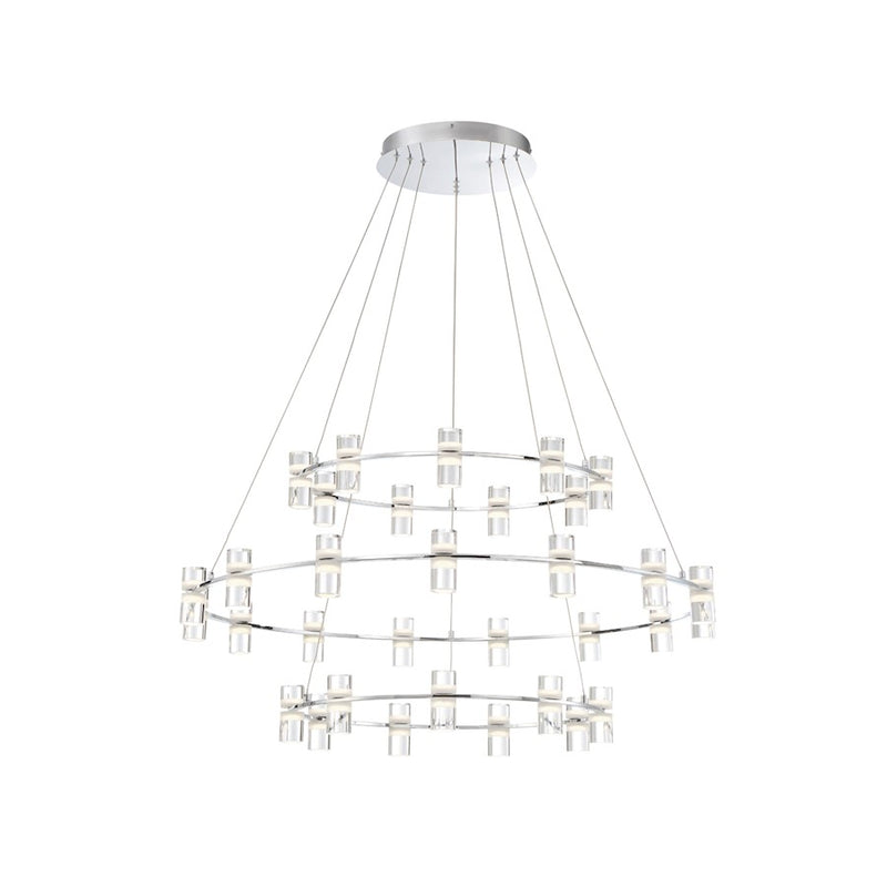 Eurofase Netto LED Chandelier, Chrome/Clear