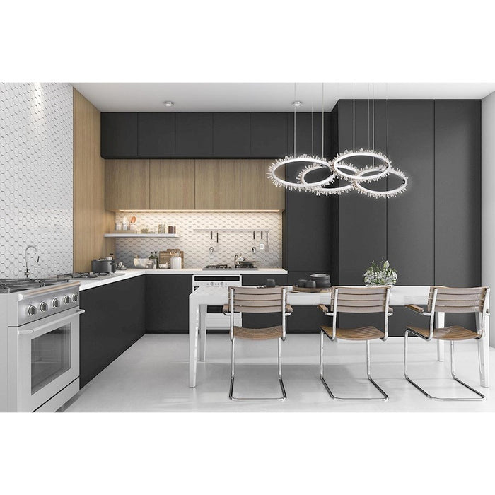 Eurofase Scoppia LED Pendant, Chrome/Clear