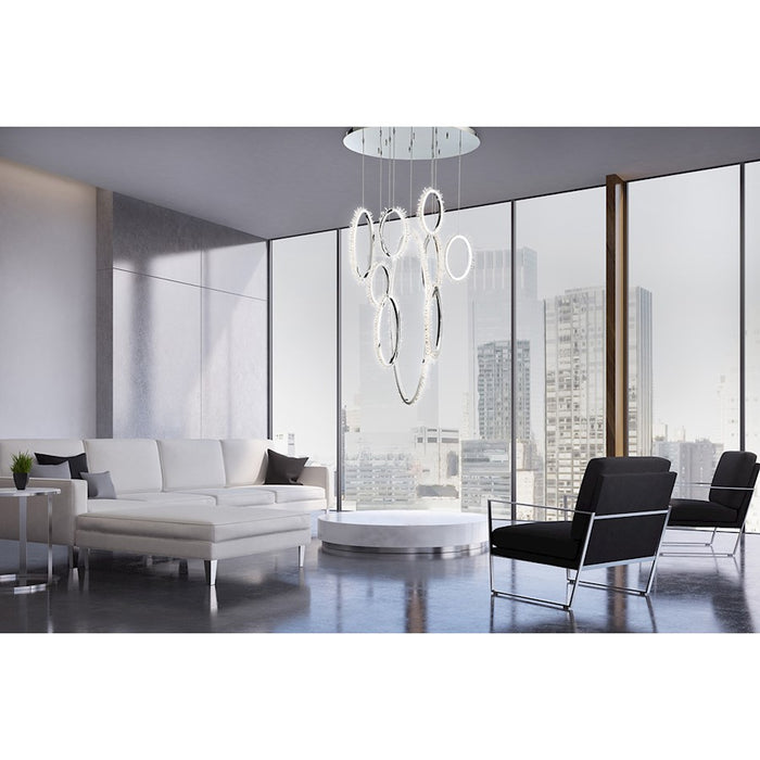 Eurofase Scoppia LED Pendant, Chrome/Clear