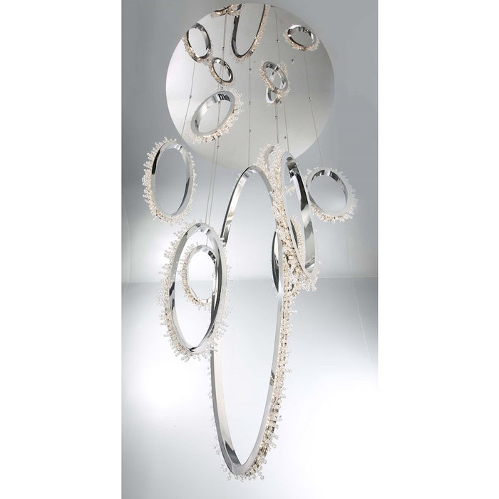 Eurofase Scoppia Oval LED Chandelier, Chrome/Clear