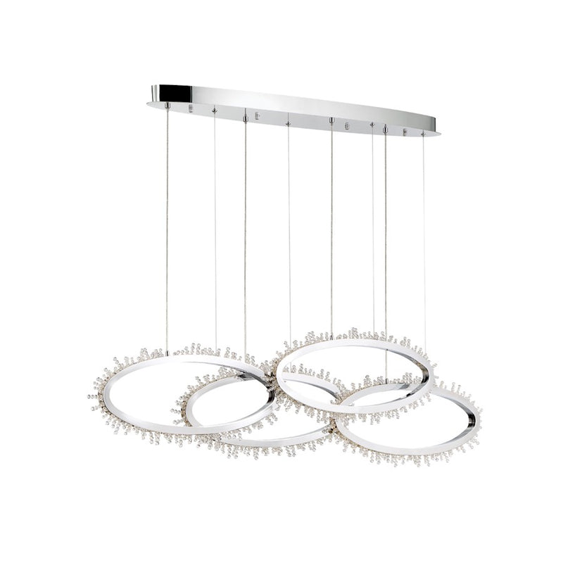 Eurofase Scoppia 4-Light Linear LED Chandelier, Chrome/Clear