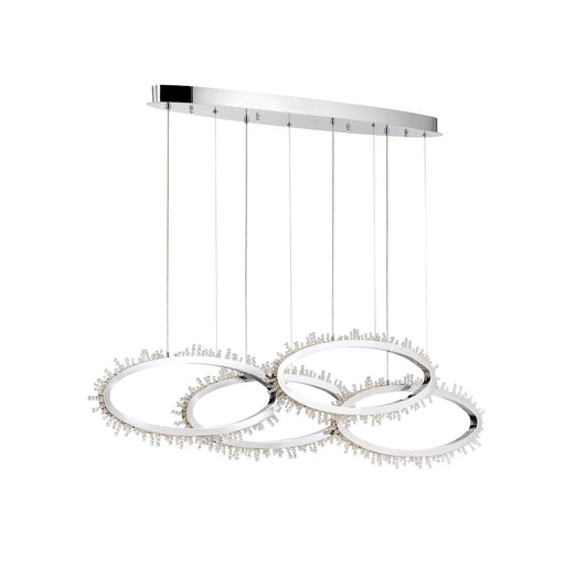 Eurofase Scoppia 4-Light Linear LED Chandelier, Chrome/Clear