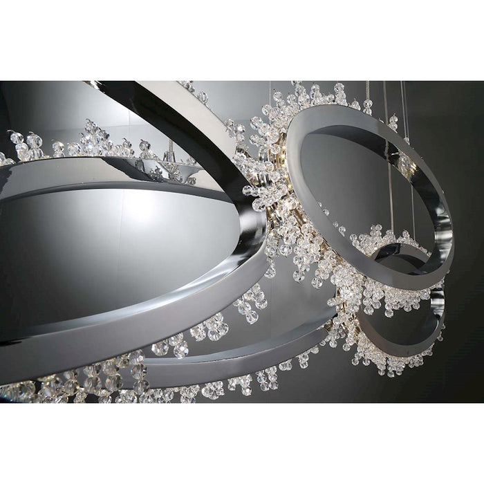 Eurofase Scoppia 4-Light Linear LED Chandelier, Chrome/Clear