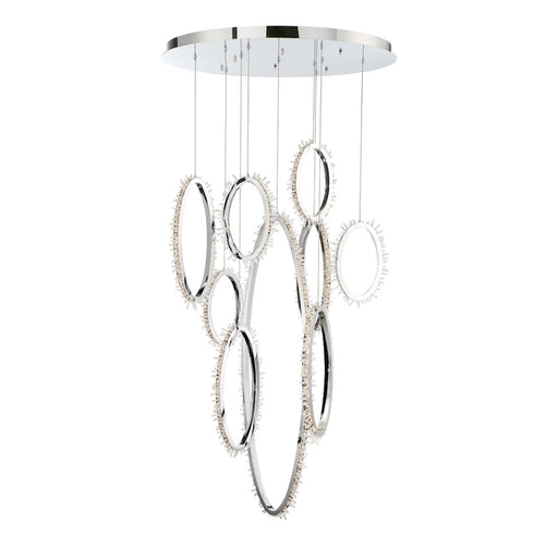 Eurofase Scoppia 9-Light LED Chandelier, Chrome/Clear