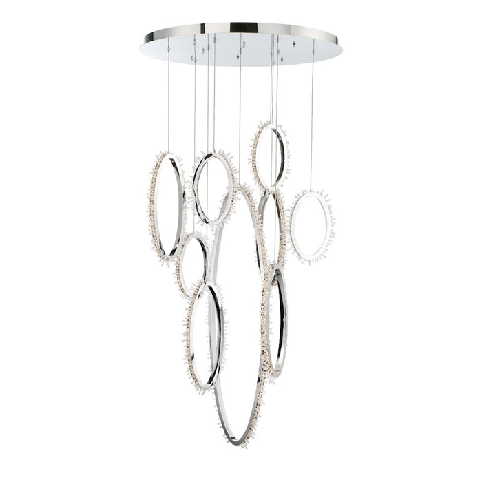 Eurofase Scoppia 9-Light LED Chandelier, Chrome/Clear