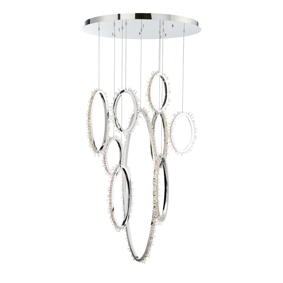 Eurofase Scoppia 9-Light LED Chandelier, Chrome/Clear