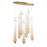 Eurofase Cascata 7-Light Oval Chandelier, Polished Gold/Amber