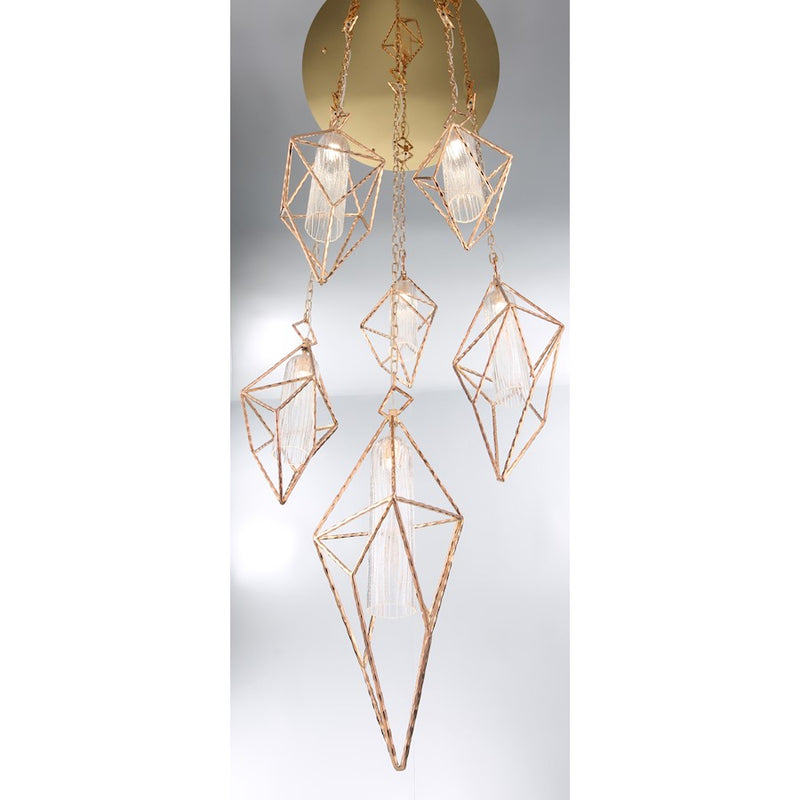 Eurofase Verdino LED Pendant, Rose Gold/Clear