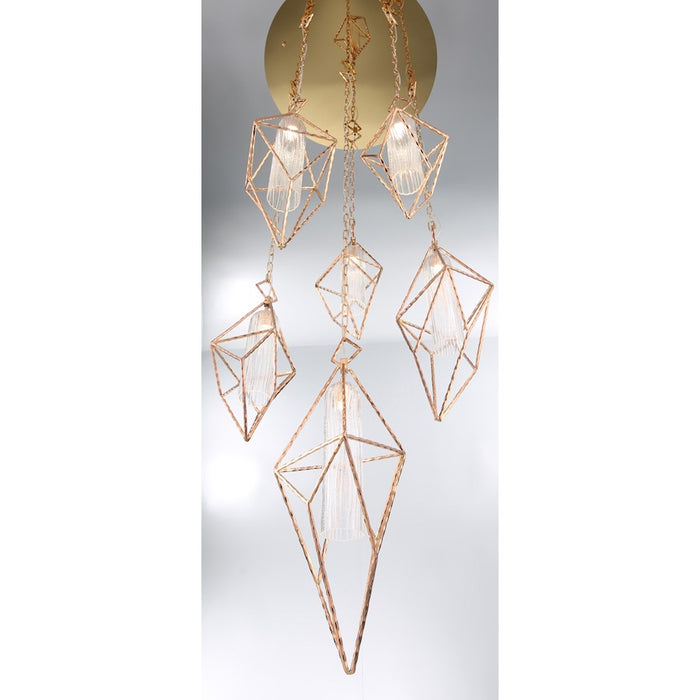 Eurofase Verdino LED Pendant, Rose Gold/Clear