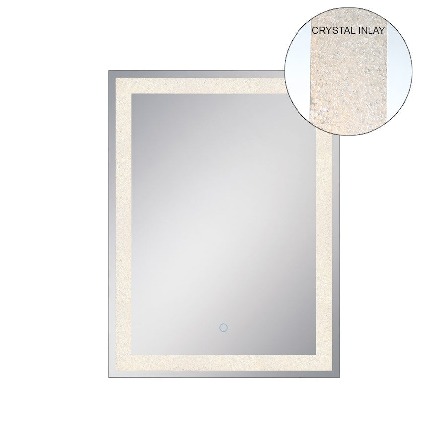 Eurofase Rectangular Back-Lit LED Mirror, Chrome/Frost PC