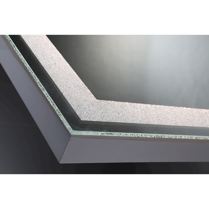 Eurofase Rectangular Back-Lit LED Mirror, Chrome/Frost PC