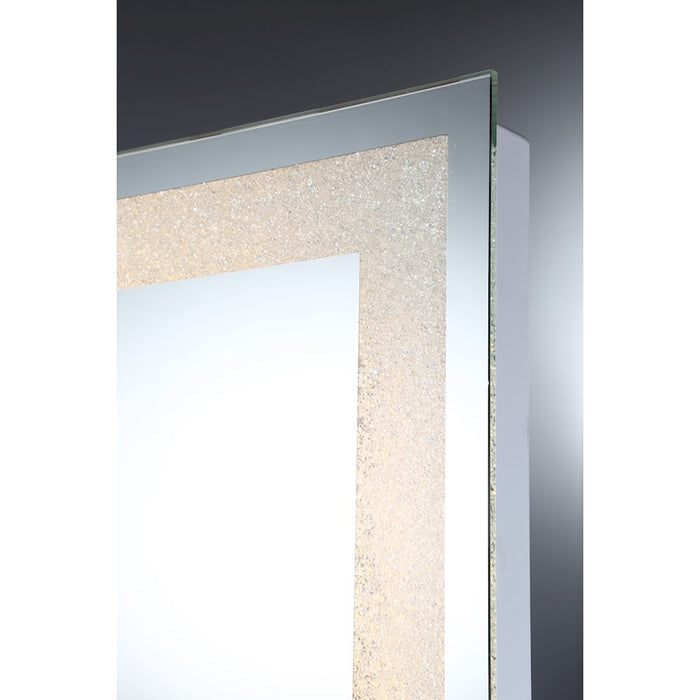 Eurofase Rectangular Back-Lit LED Mirror, Chrome/Frost PC