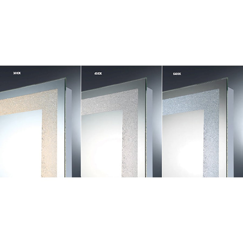 Eurofase Rectangular Back-Lit LED Mirror, Chrome/Frost PC