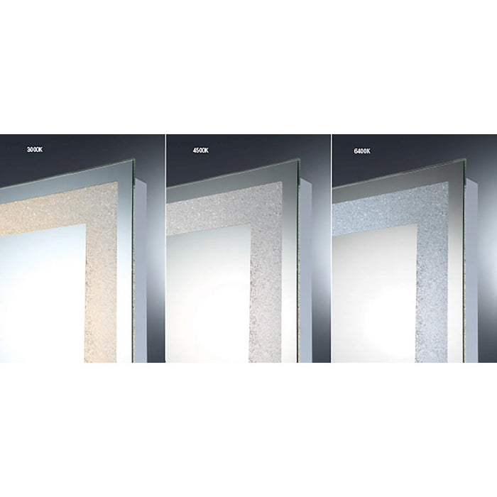 Eurofase Rectangular Back-Lit LED Mirror, Chrome/Frost PC