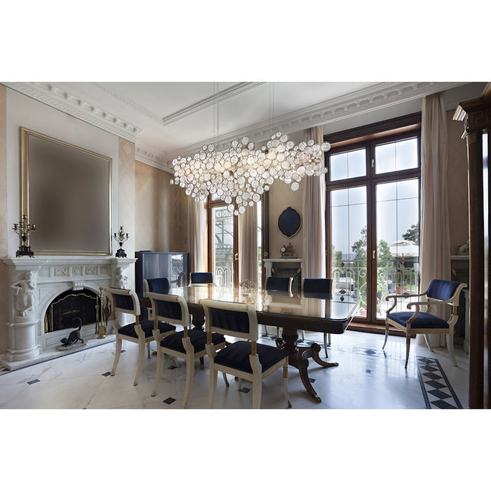 Eurofase Trento Oval Chandelier, Champagne Silver/Clear