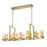 Eurofase Londra 24-Light Rectangular LED Chandelier, Brass/Amber
