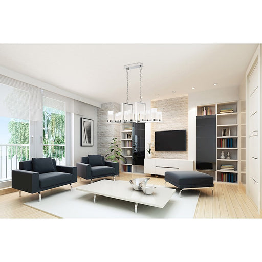 Eurofase Londra 24-Light Rectangular LED Chandelier, Brass/Amber