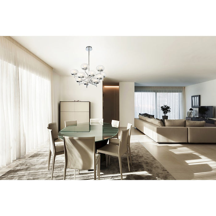 Eurofase Burlington 18-Light Stair Chandelier, Chrome/Opal White
