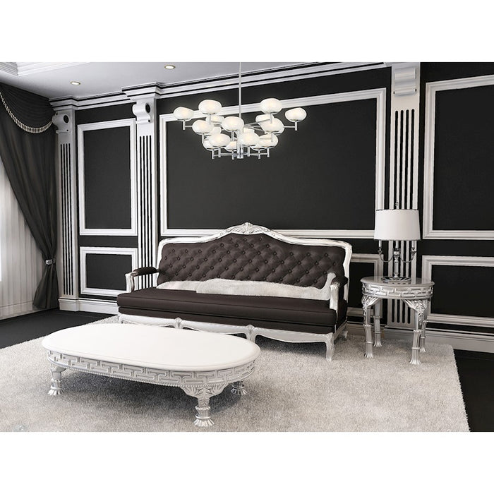 Eurofase Burlington 18-Light Stair Chandelier, Chrome/Opal White