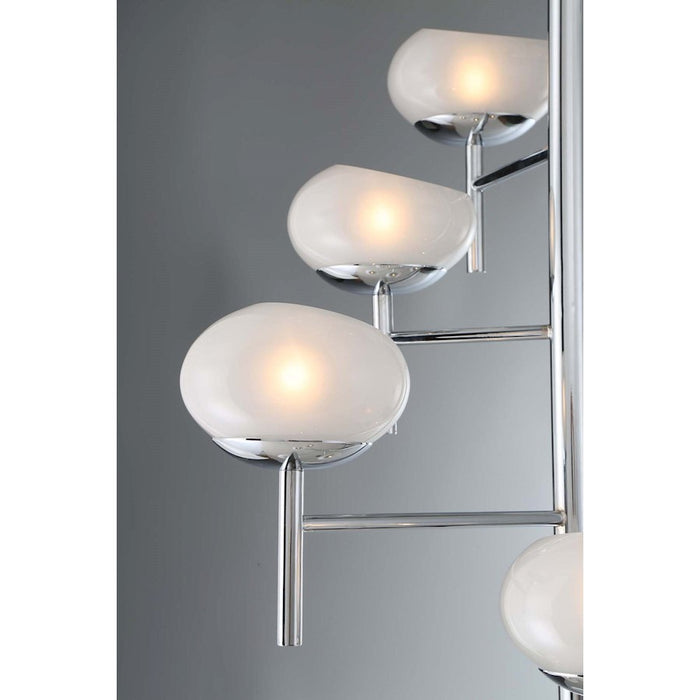 Eurofase Burlington 18-Light Stair Chandelier, Chrome/Opal White