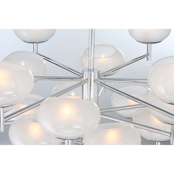 Eurofase Burlington 18-Light Stair Chandelier, Chrome/Opal White