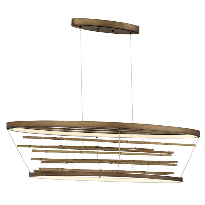 Eurofase Bobina Small Oval Chandelier, Bronze/Wood