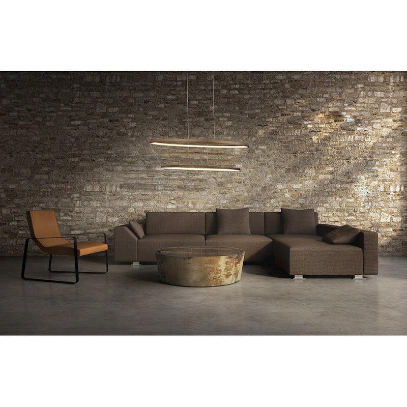 Eurofase Bobina Small Oval Chandelier, Bronze/Wood