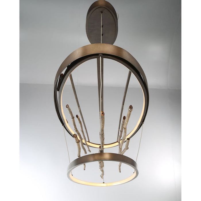 Eurofase Bobina Small Oval Chandelier, Bronze/Wood