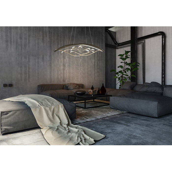 Eurofase Basilica Oval LED Chandelier, Oil Rubbed Bronze/Clear