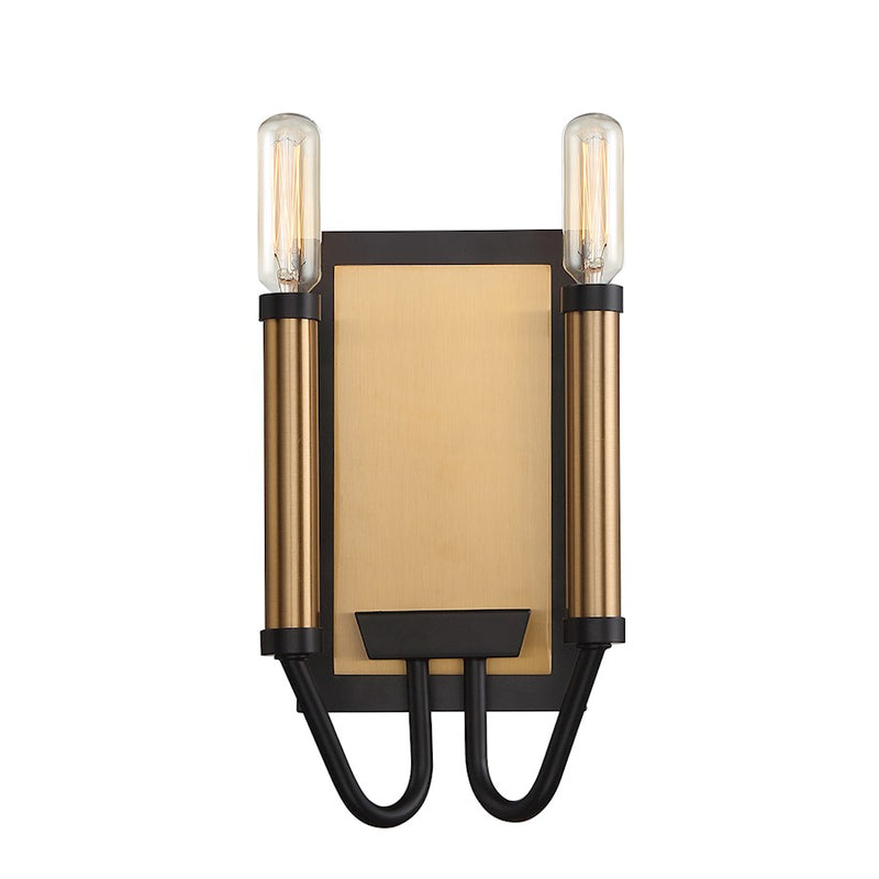 Eurofase Rado 2-Light Wall Sconce, Black/Black/Brass
