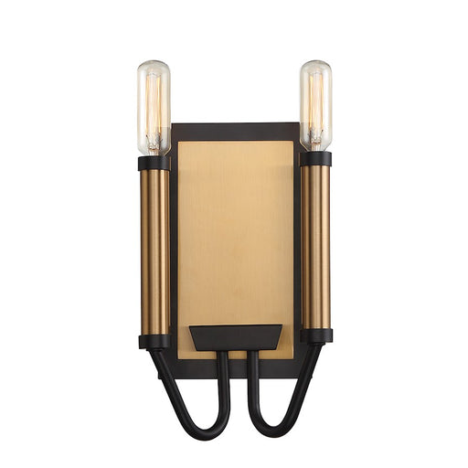 Eurofase Rado 2-Light Wall Sconce, Black/Black/Brass