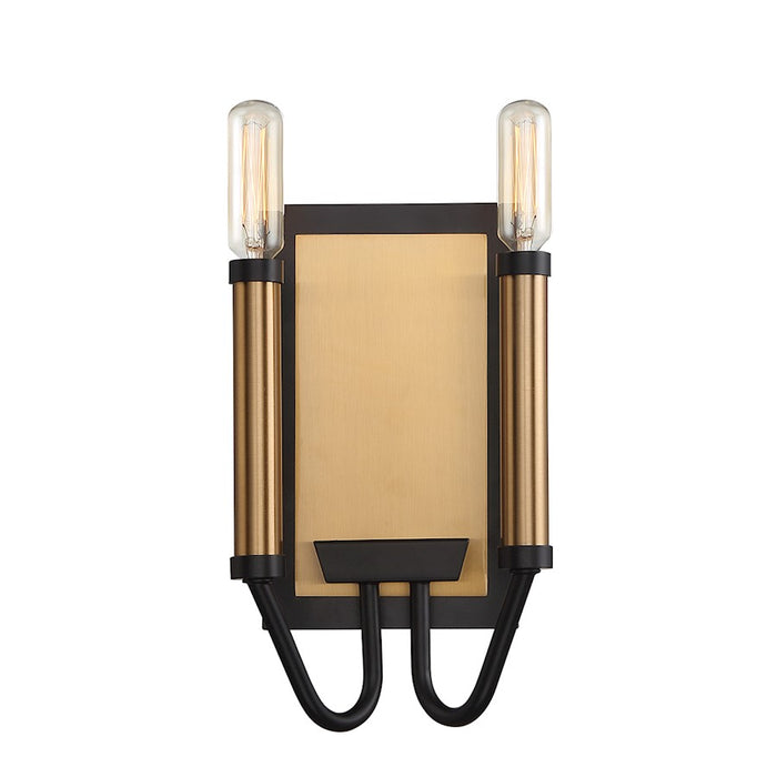 Eurofase Rado 2-Light Wall Sconce, Black/Black/Brass