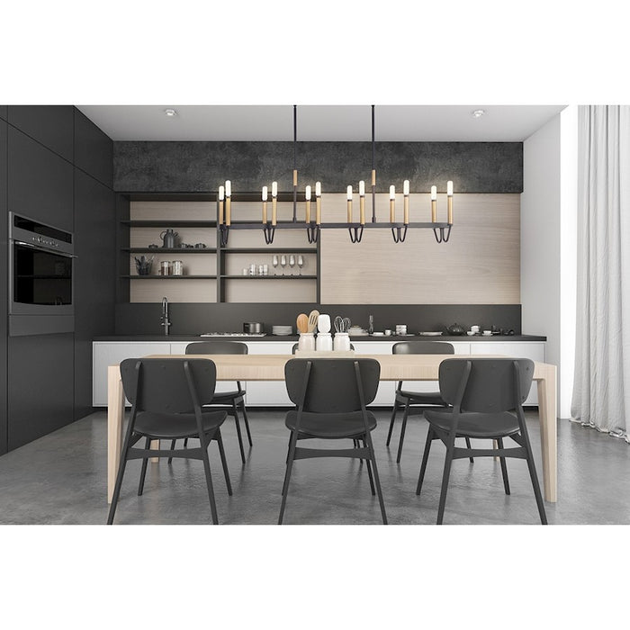 Eurofase Rado 2-Light Wall Sconce, Black/Black/Brass