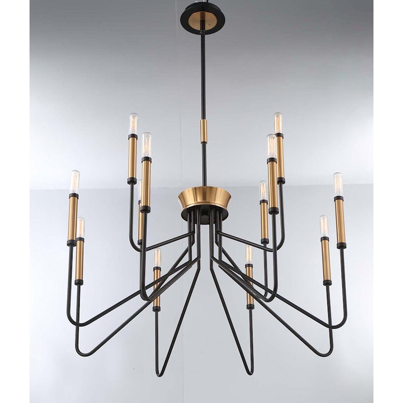 Eurofase Rado 2-Light Wall Sconce, Black/Black/Brass