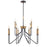Eurofase Rado 12-Light Two-Tier Chandelier, Black/Black/Brass