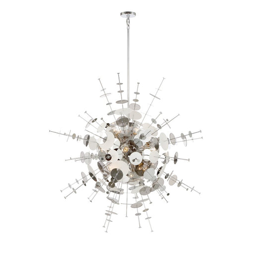 Eurofase Bonazzi 12-Light Chandelier, Chrome/Smoke/Clear/Frosted