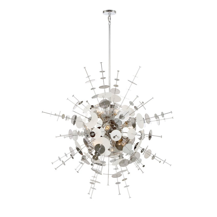 Eurofase Bonazzi 12-Light Chandelier, Chrome/Smoke/Clear/Frosted