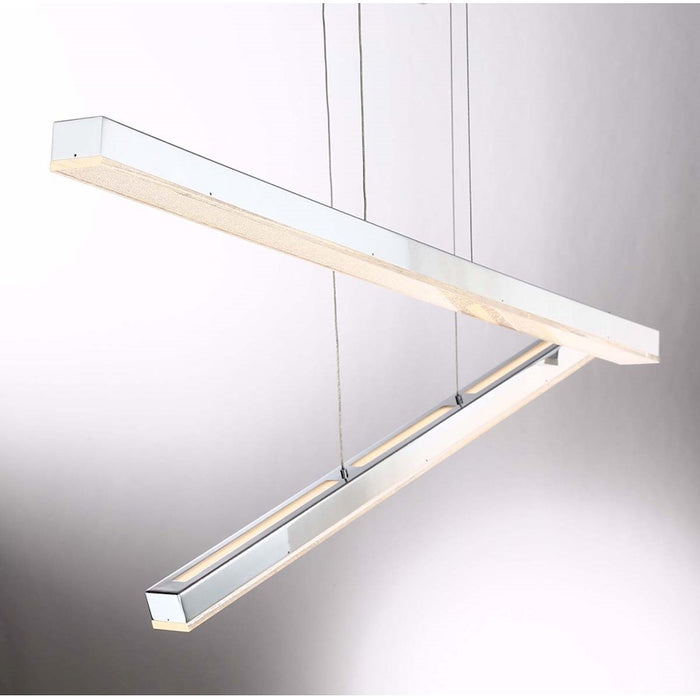 Eurofase Santi Linear LED Chandelier, Chrome/Clear